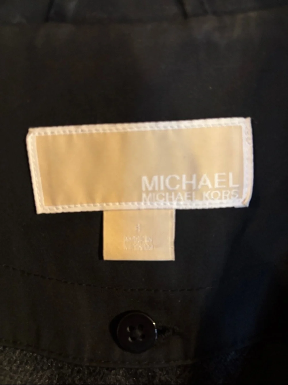 Michael Kors Black Jacket with Cream Label